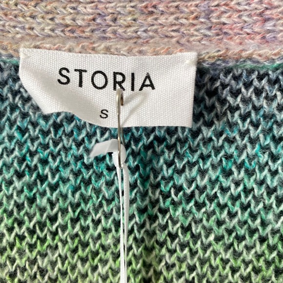 STORIA Anthropologie Rainbow Starburst Cardigan Sweater Pastel Women's Size Sm - Picture 3 of 3